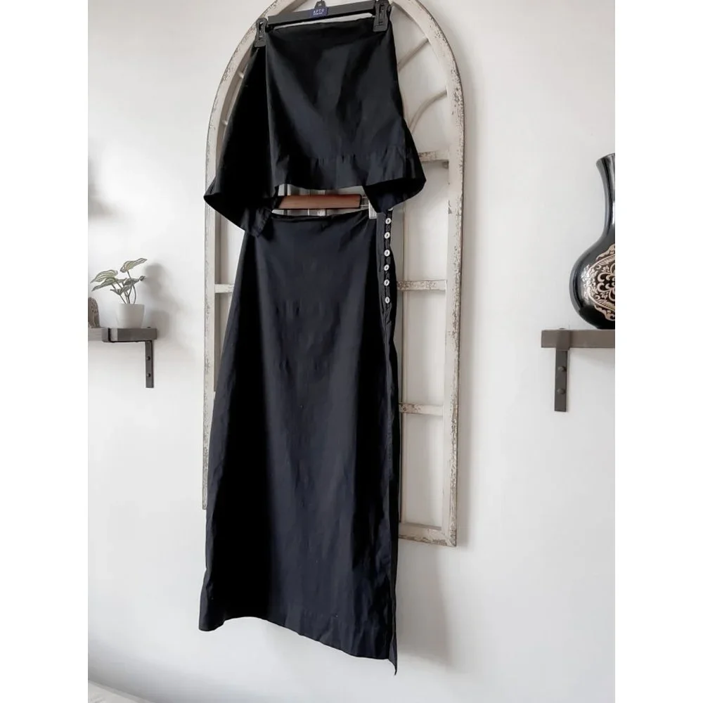Free People Black Two-Piece Skirt Set